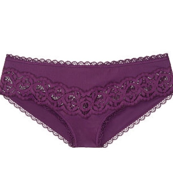Victoria Secret lace panty bikini red plum color new with tag size L panty VS - Picture 8 of 8